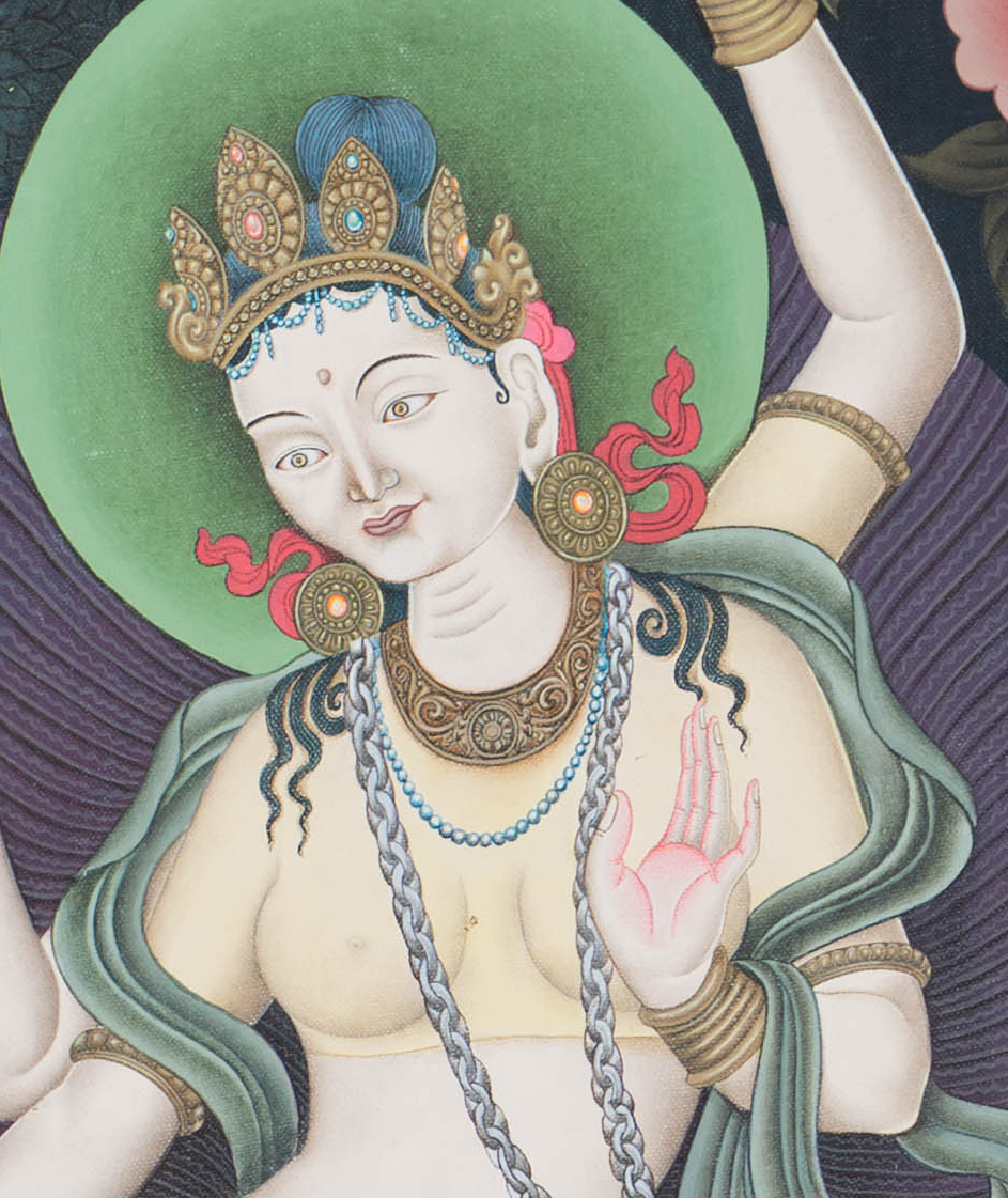 Hand-Painted Ganga Paubha Thangka - T-S-BT-GB-AU-GP-0109