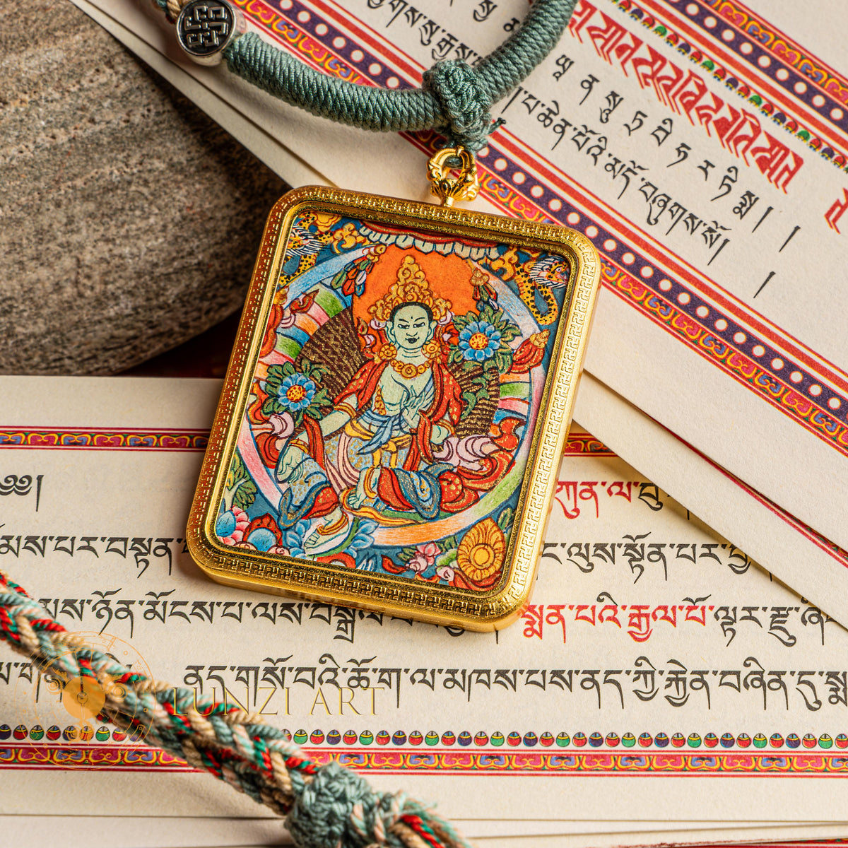 Hand Painted Green Tara Locket (Ghau) Thangka - L-GT-31
