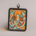 Hand Painted Green Tara Locket (Ghau) Thangka - L-GT-31-L-GT-32-L-GT-33