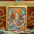 Hand Painted Green Tara Locket (Ghau) Thangka - L-GT-31-L-GT-32-L-GT-33