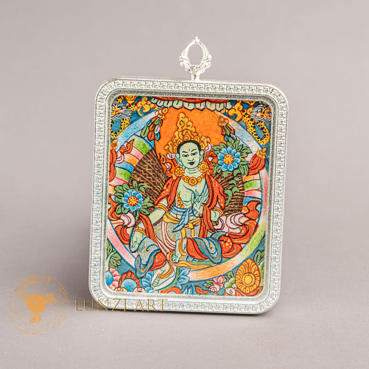 Hand Painted Green Tara Locket (Ghau) Thangka - L-GT-32