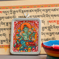 Hand Painted Green Tara Locket (Ghau) Thangka - L-GT-34-L-GT-35-L-GT-36