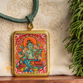 Hand Painted Green Tara Locket (Ghau) Thangka - L-GT-34-L-GT-35-L-GT-36