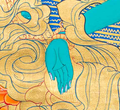 Hand-Painted Green Tara Thangka Lapped by Gold - T-S-BT-RB-AU-TT-0068