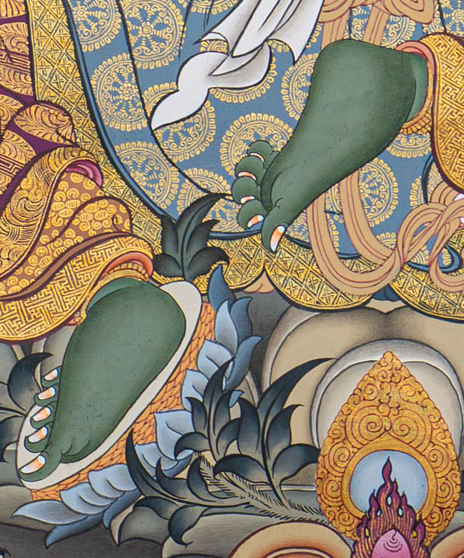 Hand-Painted Green Tara Thangka - T-S-BT-PB-AU-GT-0071