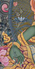 Hand-Painted Green Tara Thangka - T-S-BT-PB-AU-GT-0071