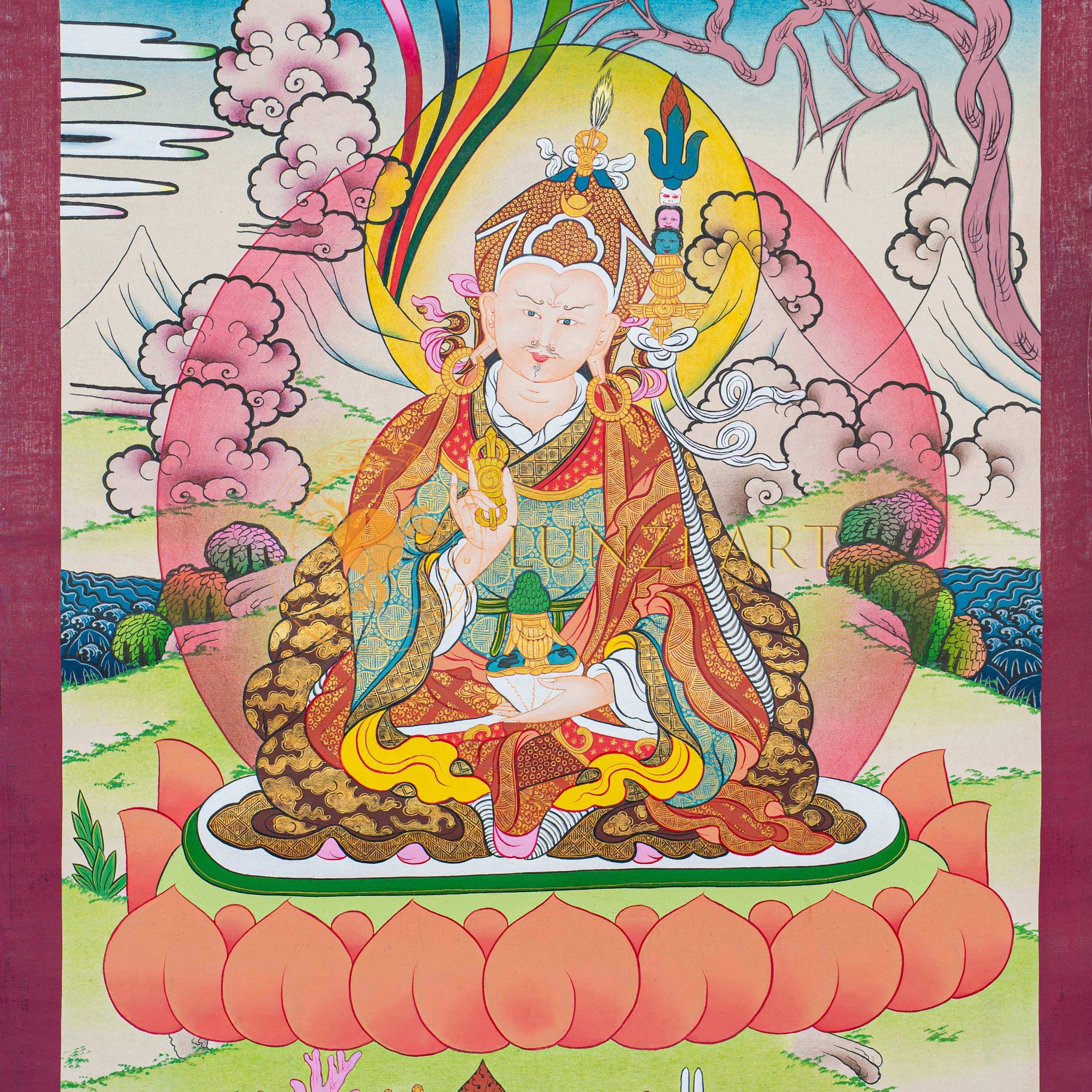 Hand-Painted Guru Padmasambhava Thangka - Thangka