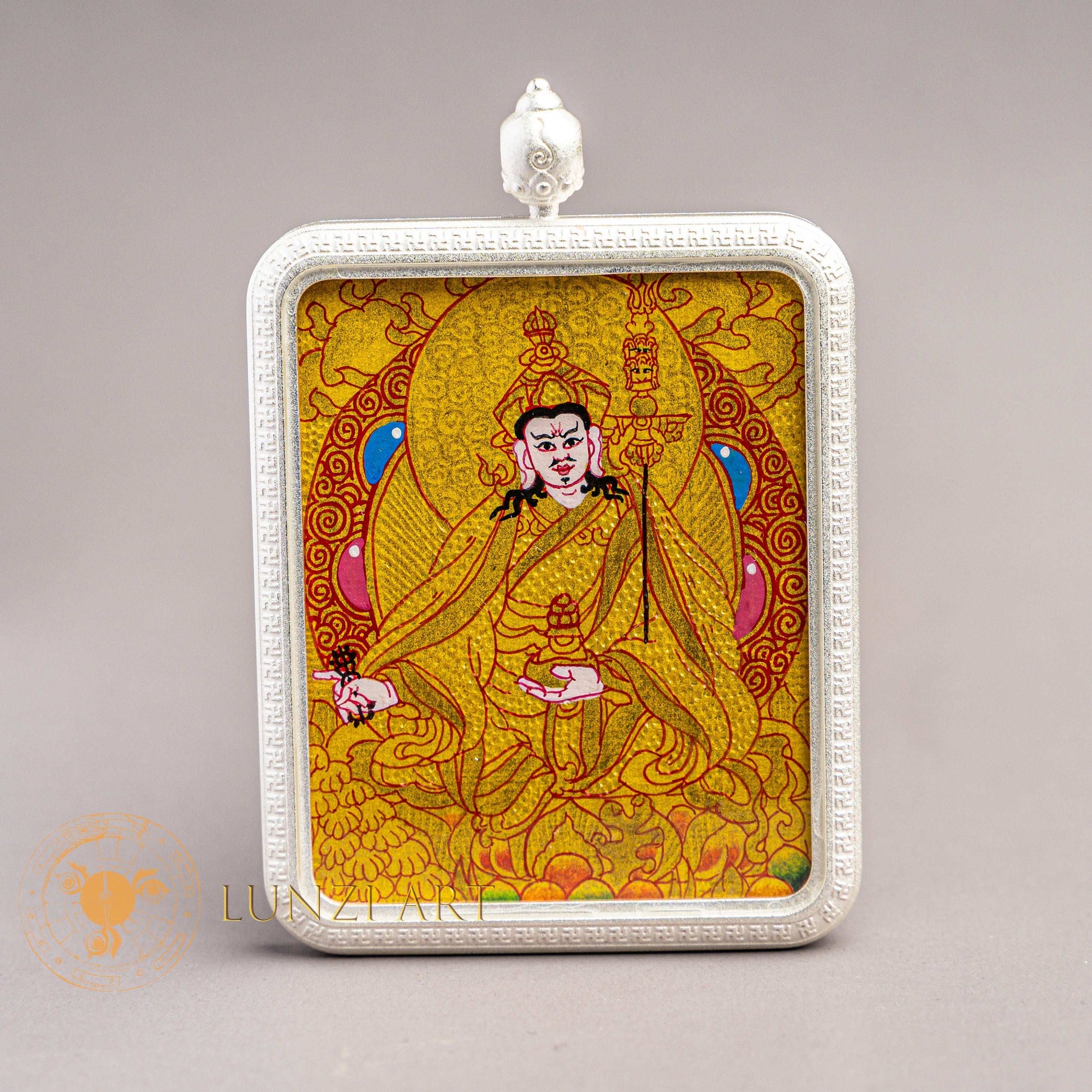 Hand-Painted Guru Rinpoche Ghau Locket Thangka - Thangka