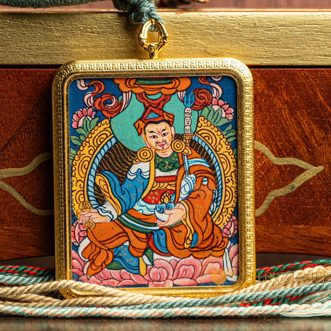 Hand-Painted Guru Rinpoche (Padmasambhava) Locket (Ghau) Thangka - L-GR-65