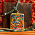 Hand-Painted Guru Rinpoche (Padmasambhava) Locket (Ghau) Thangka - L-GR-65