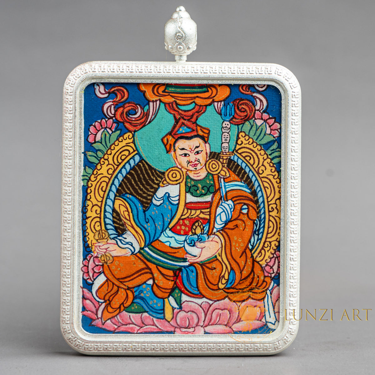 Hand-Painted Guru Rinpoche (Padmasambhava) Locket (Ghau) Thangka - L-GR-65