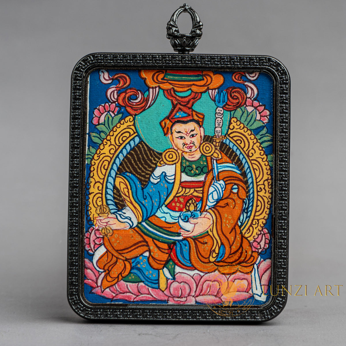 Hand-Painted Guru Rinpoche (Padmasambhava) Locket (Ghau) Thangka - L-GR-65