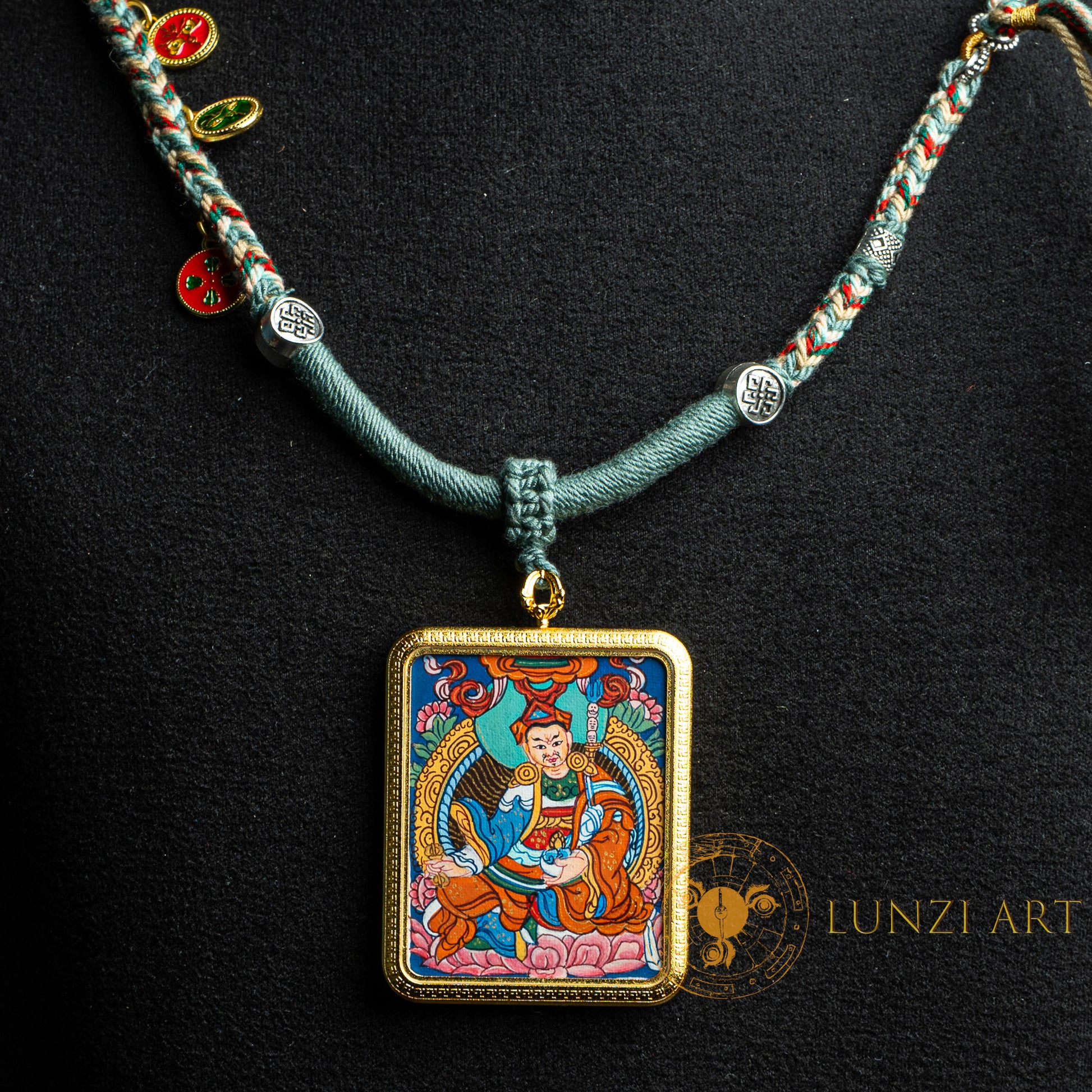Hand-Painted Guru Rinpoche (Padmasambhava) Locket (Ghau) Thangka - L-GR-65-L-GR-65-L-GR-65