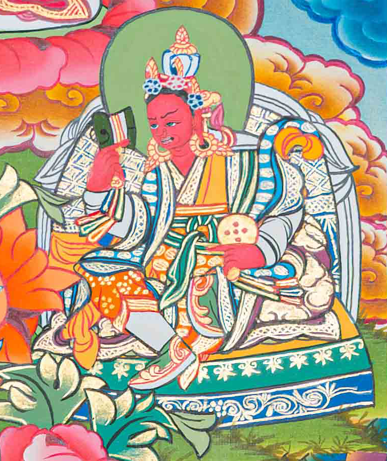 Hand-Painted Guru Rinpoche Thangka - T-S-BT-RB-AU-GC-0082