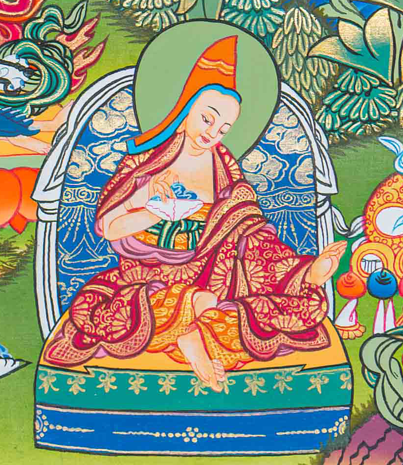 Hand-Painted Guru Rinpoche Thangka - T-S-BT-RB-AU-GC-0082