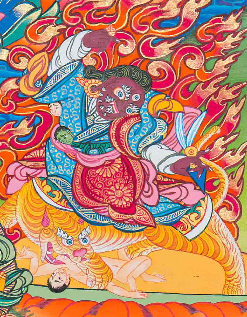 Hand-Painted Guru Rinpoche Thangka - T-S-BT-RB-AU-GC-0082