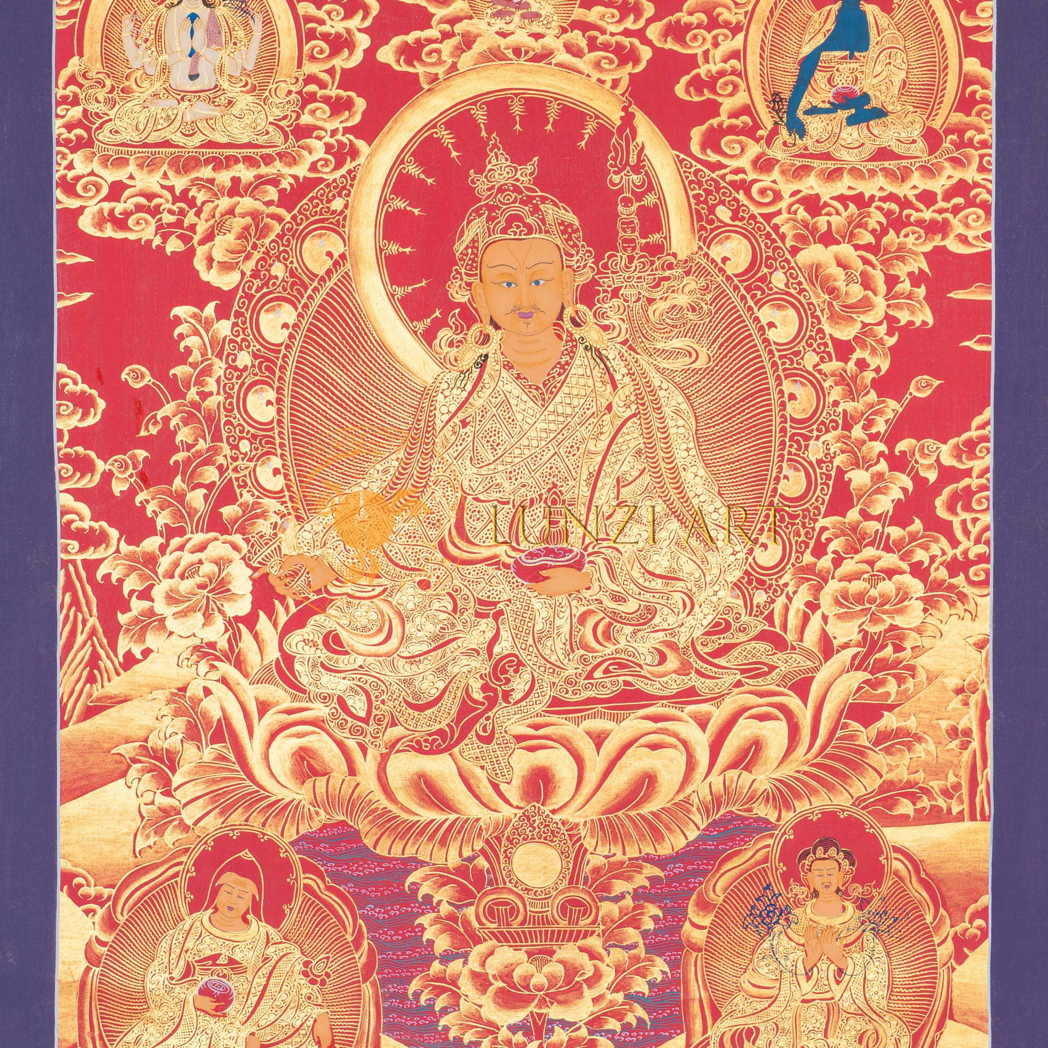 Hand-Painted Guru Rinpoche Thangka - Thangka