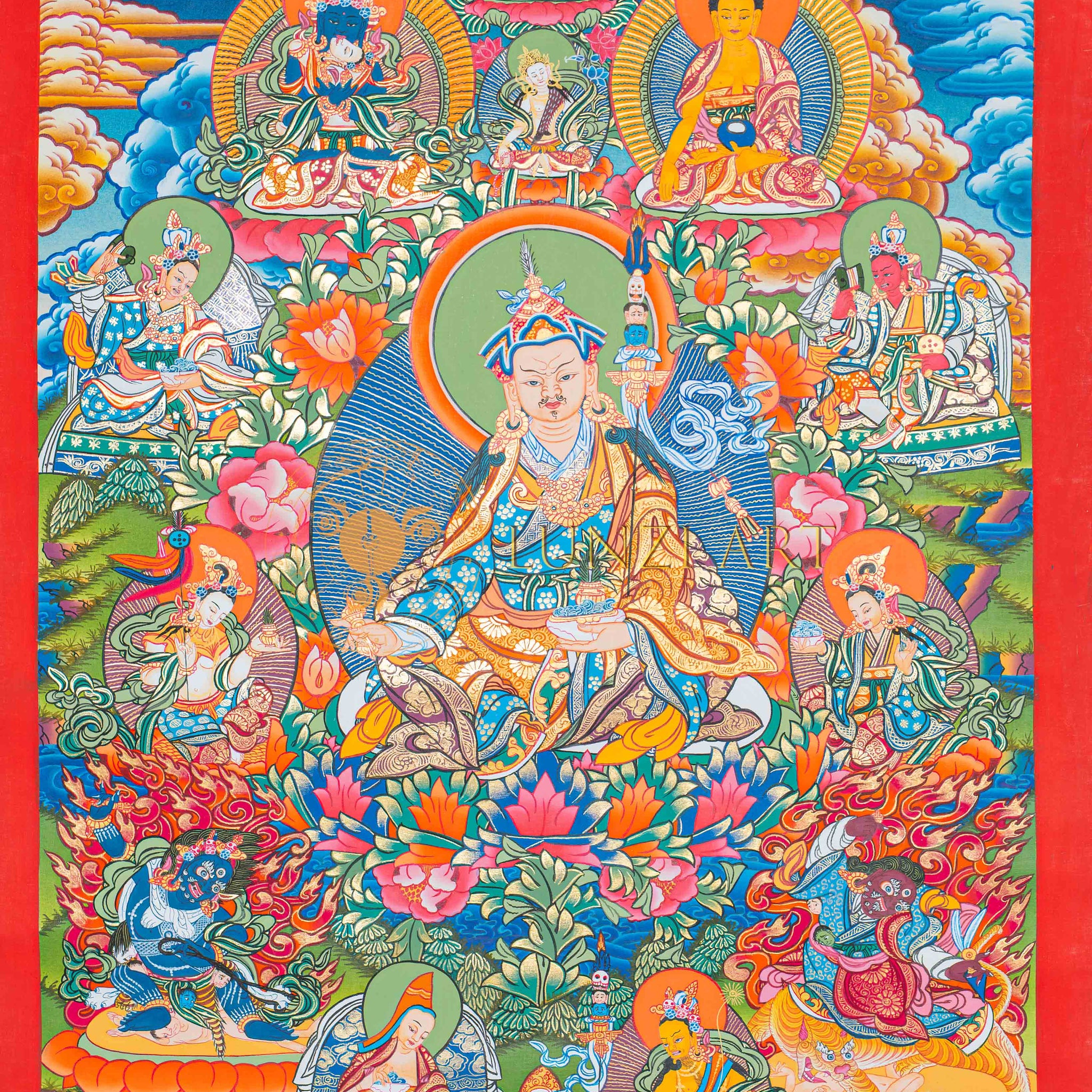 Hand-Painted Guru Rinpoche Thangka - Thangka
