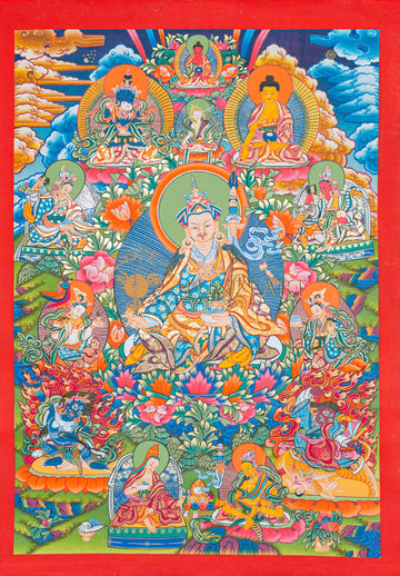 Hand-Painted Guru Rinpoche Thangka - Thangka