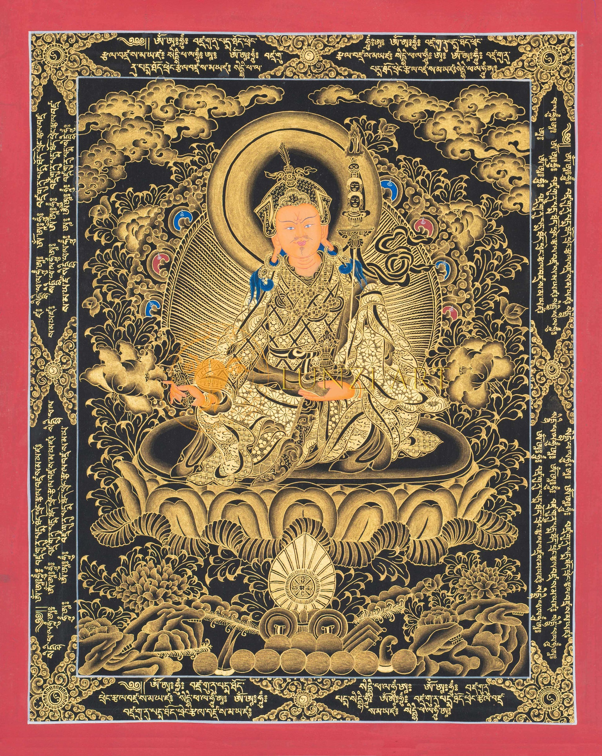 Hand-Painted Guru Rinpoche Thangka - Thangka