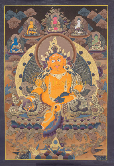 Hand-Painted Jambhala Thangka - Thangka