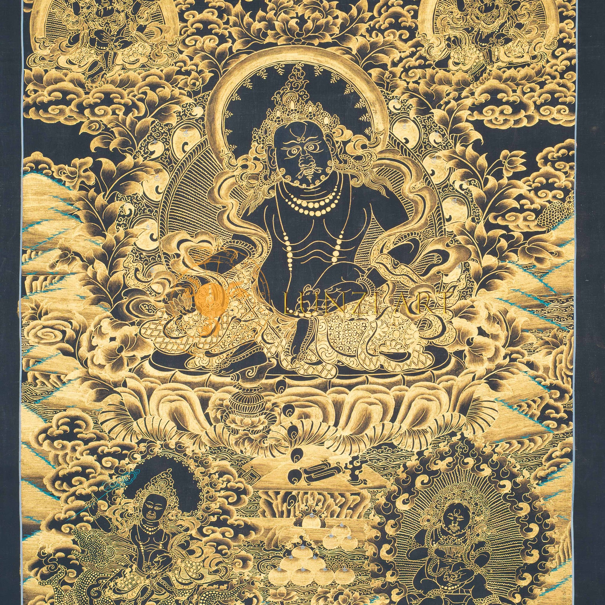 Hand-Painted Jambhala Thangka - Thangka