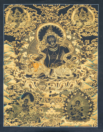 Hand-Painted Jambhala Thangka - Thangka
