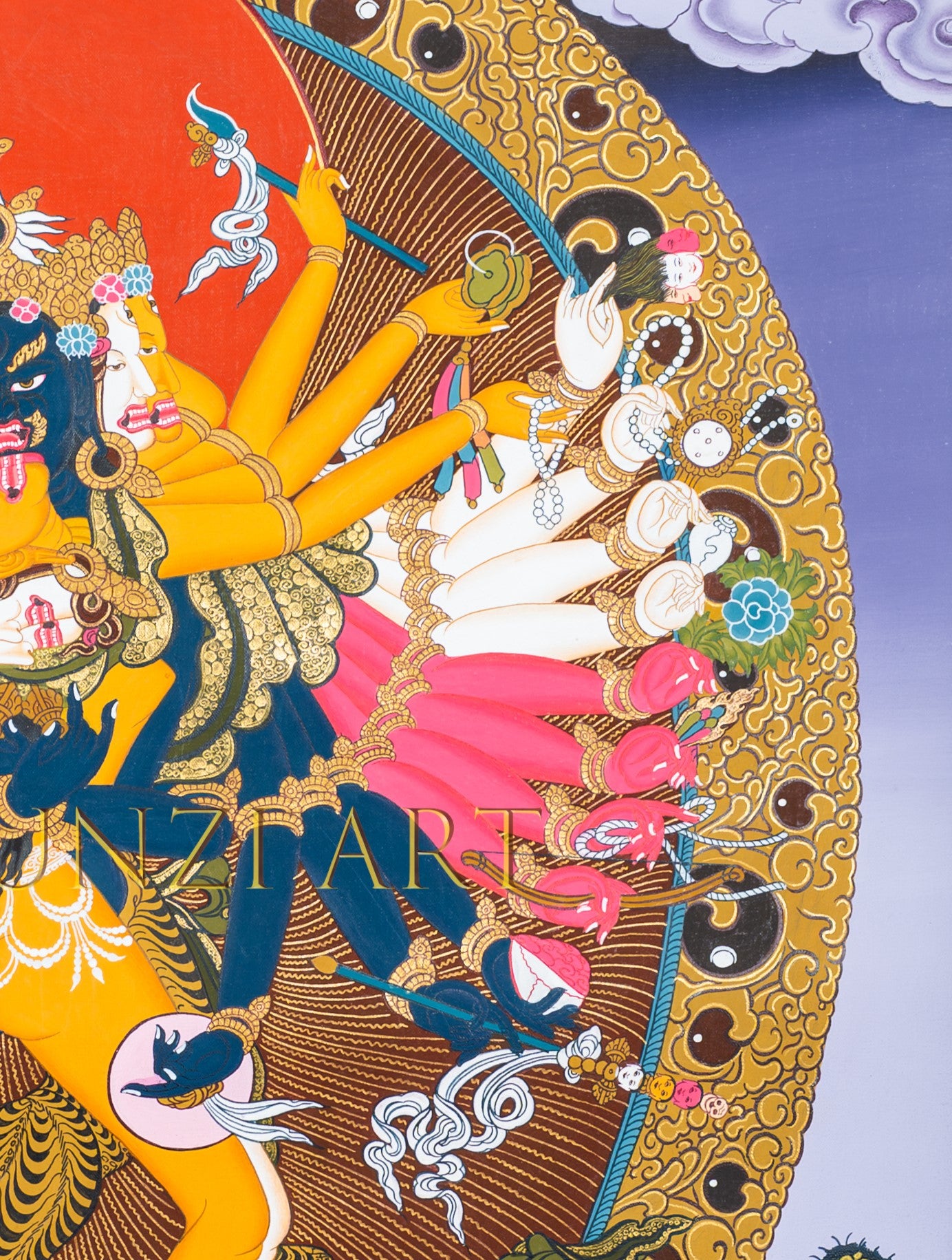 Hand-Painted Kalachakra Deity Thangka - T-S-BT-B-AU-KD-0013