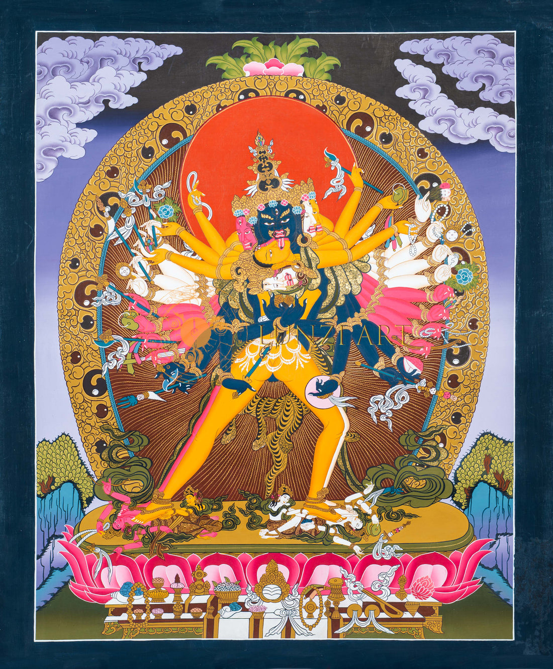 Hand-Painted Kalachakra Deity Thangka - Thangka