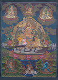 Hand-Painted Lion Jambhala Thangka - T-S-BT-BB-AU-LJ-0070