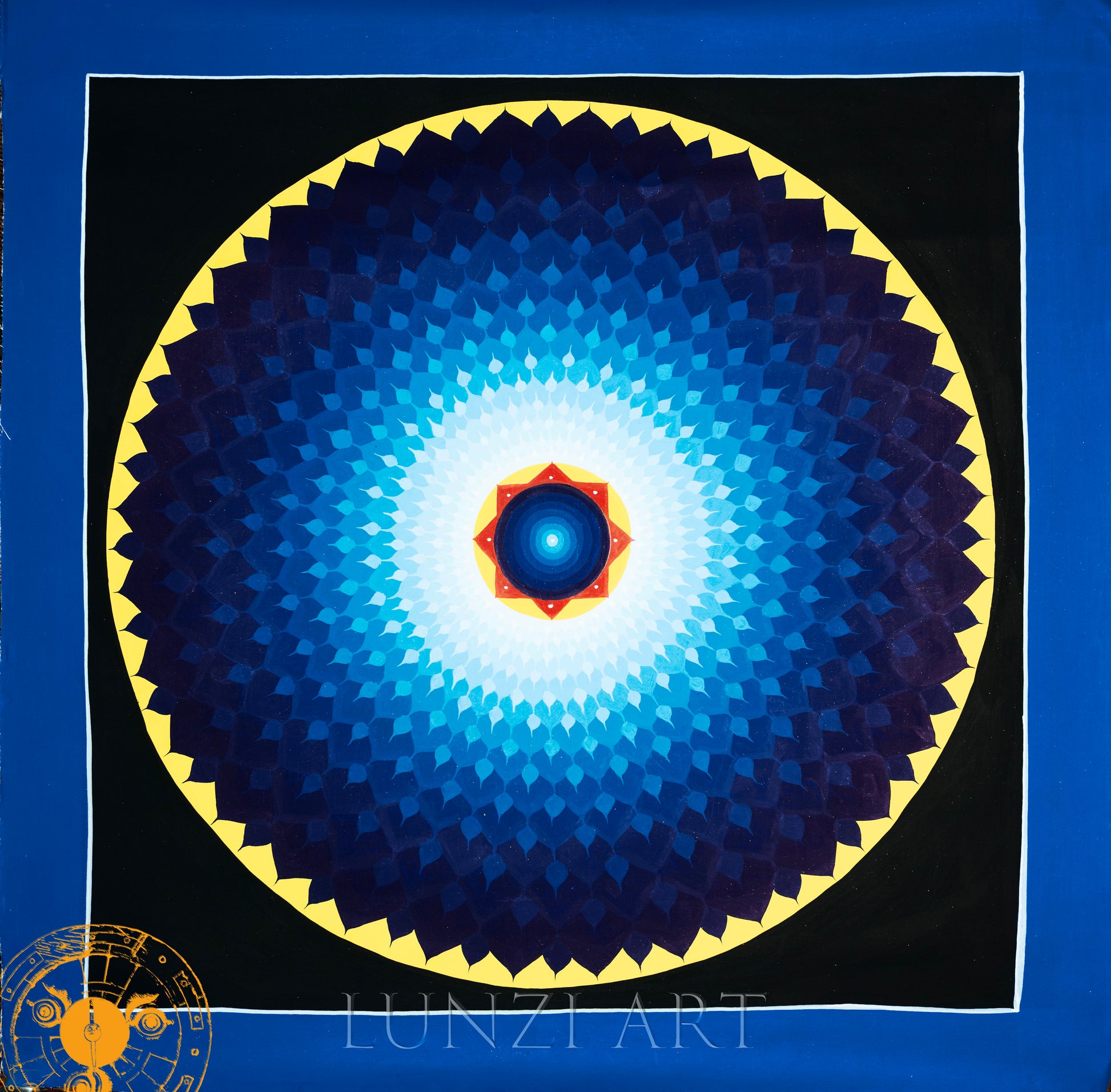 Hand-Painted Lotus Mandala Thangka - Thangka