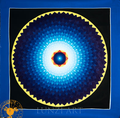 Hand-Painted Lotus Mandala Thangka - Thangka