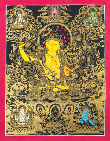 Hand-Painted Manjushree Thangka Art - T-N-ET-BB-M-0047