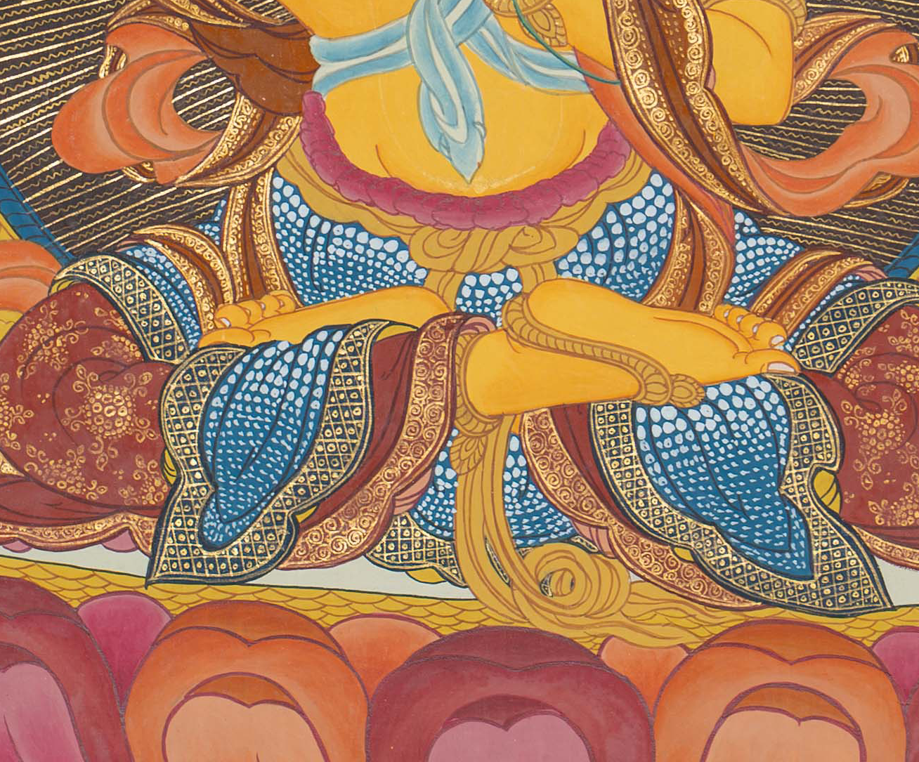 Hand-Painted Manjushree Thangka - T-S-BT-BB-AU-M-0093