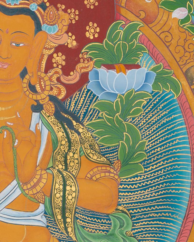Hand-Painted Manjushree Thangka - T-S-BT-BB-AU-M-0108