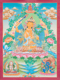Hand-Painted Manjushree Thangka - T-S-BT-RB-AU-M-0087