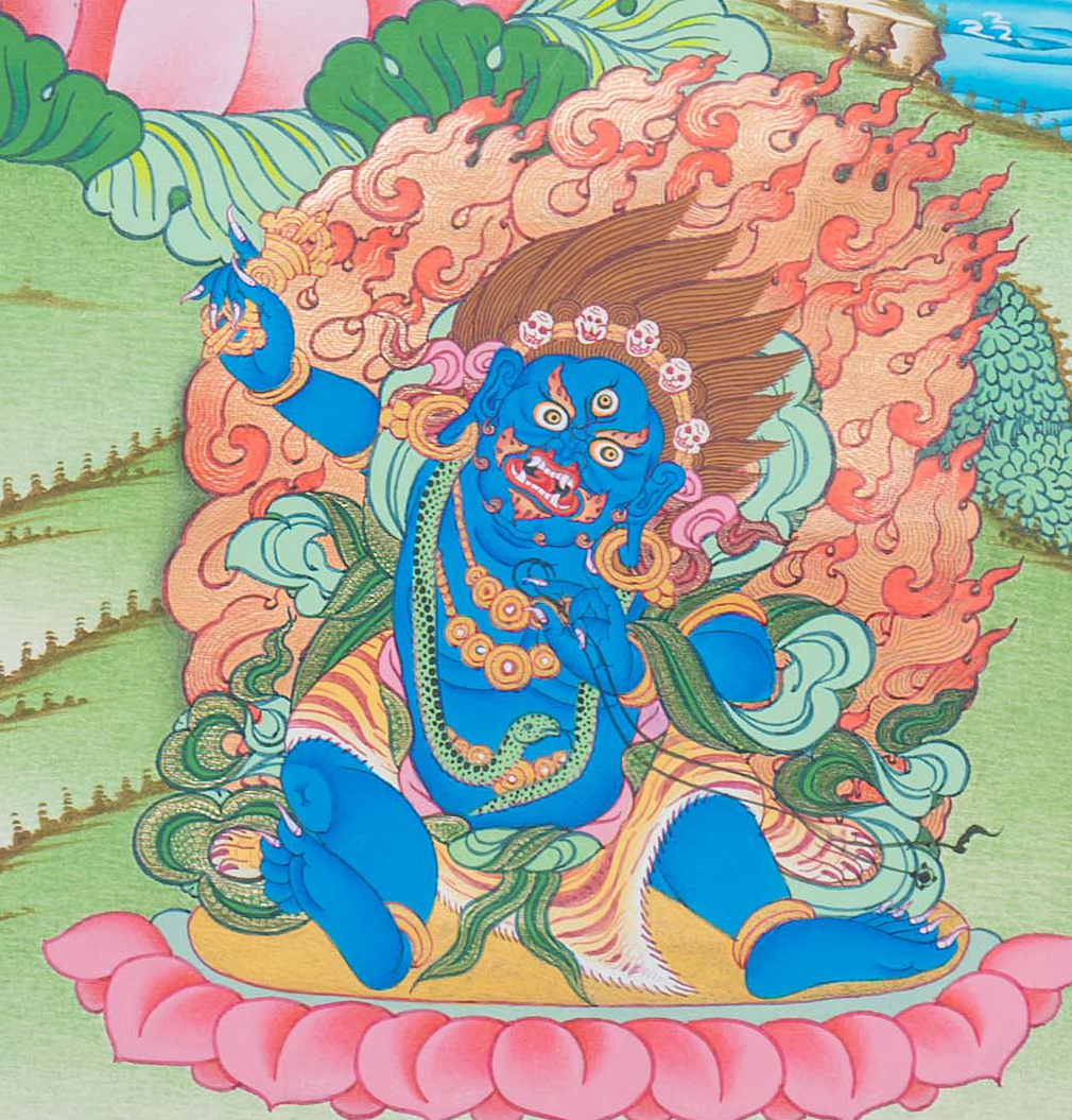 Hand-Painted Manjushree Thangka - T-S-BT-RB-AU-M-0087
