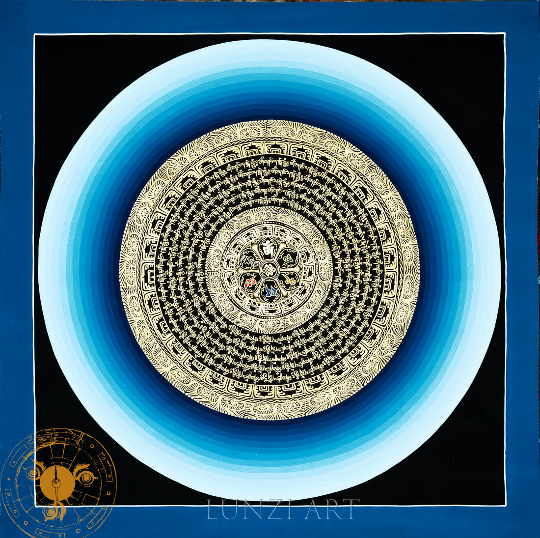 Hand Painted Mantra Mandala “Endless Knot” - Thangka