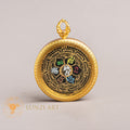 Hand Painted Mantra Mandala Locket (Ghau) Thangka - L-MM-35