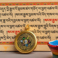 Hand Painted Mantra Mandala Locket (Ghau) Thangka - L-MM-35