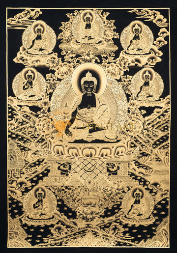 Hand-Painted Medicine Budhha Thangka - T-S-BT-BB-MB-0007