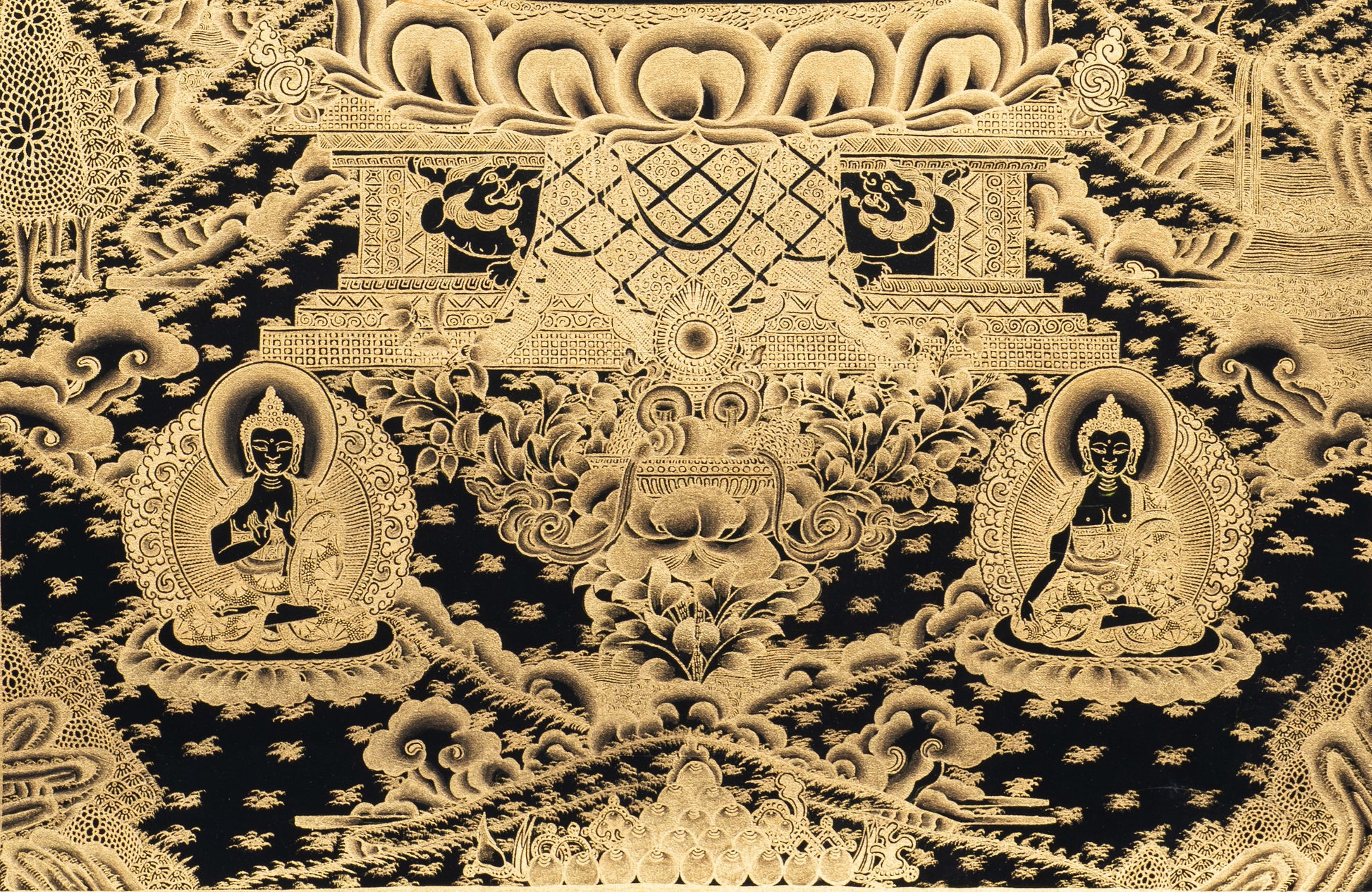 Hand-Painted Medicine Budhha Thangka - T-S-BT-BB-MB-0007