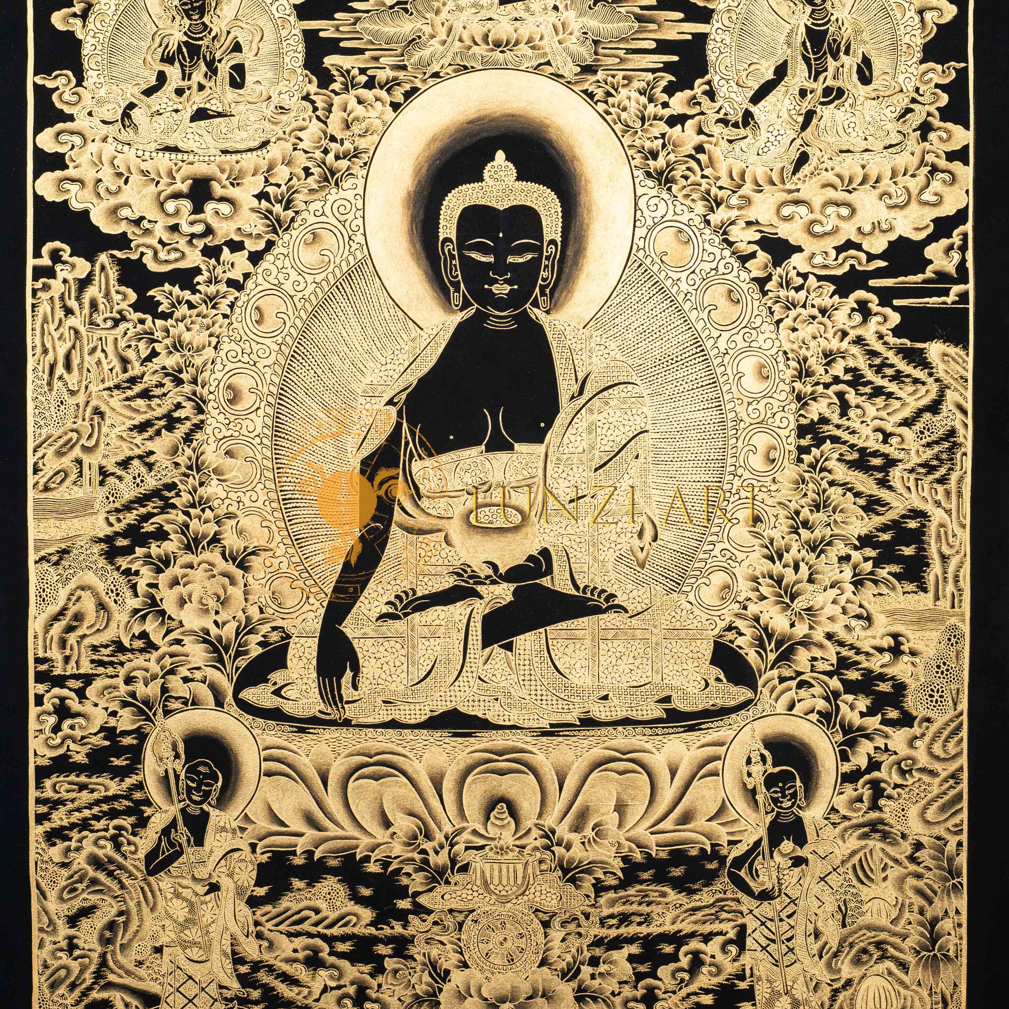 Hand-Painted Medicine Budhha Thangka - Thangka