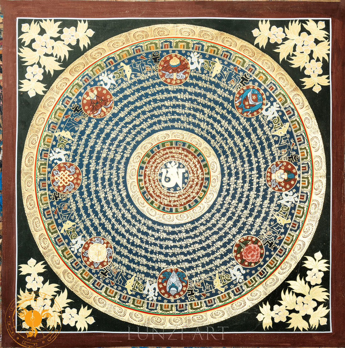 Hand Painted “OM” mantra mandala thangka - Thangka