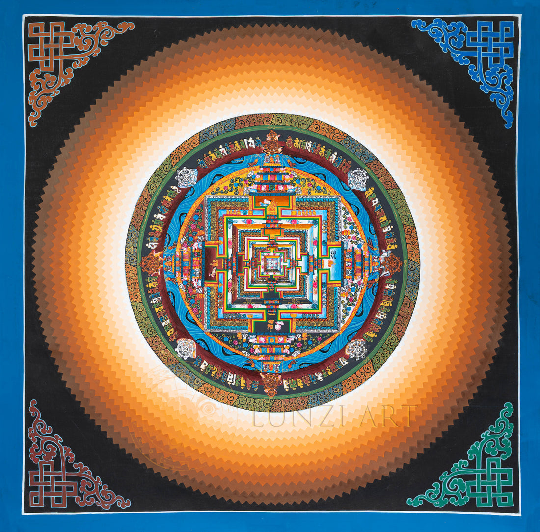 Hand-Painted Sacred Kalachakra Mandala Art - T-N-ET-CB-K-0043