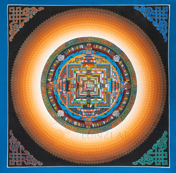 Hand-Painted Sacred Kalachakra Mandala Art - T-N-ET-CB-K-0043