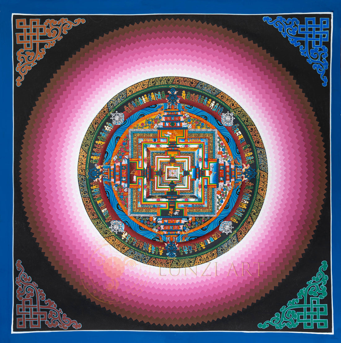 Hand-Painted Sacred Kalachakra Mandala Thangka - T-N-ET-CB-K-0044