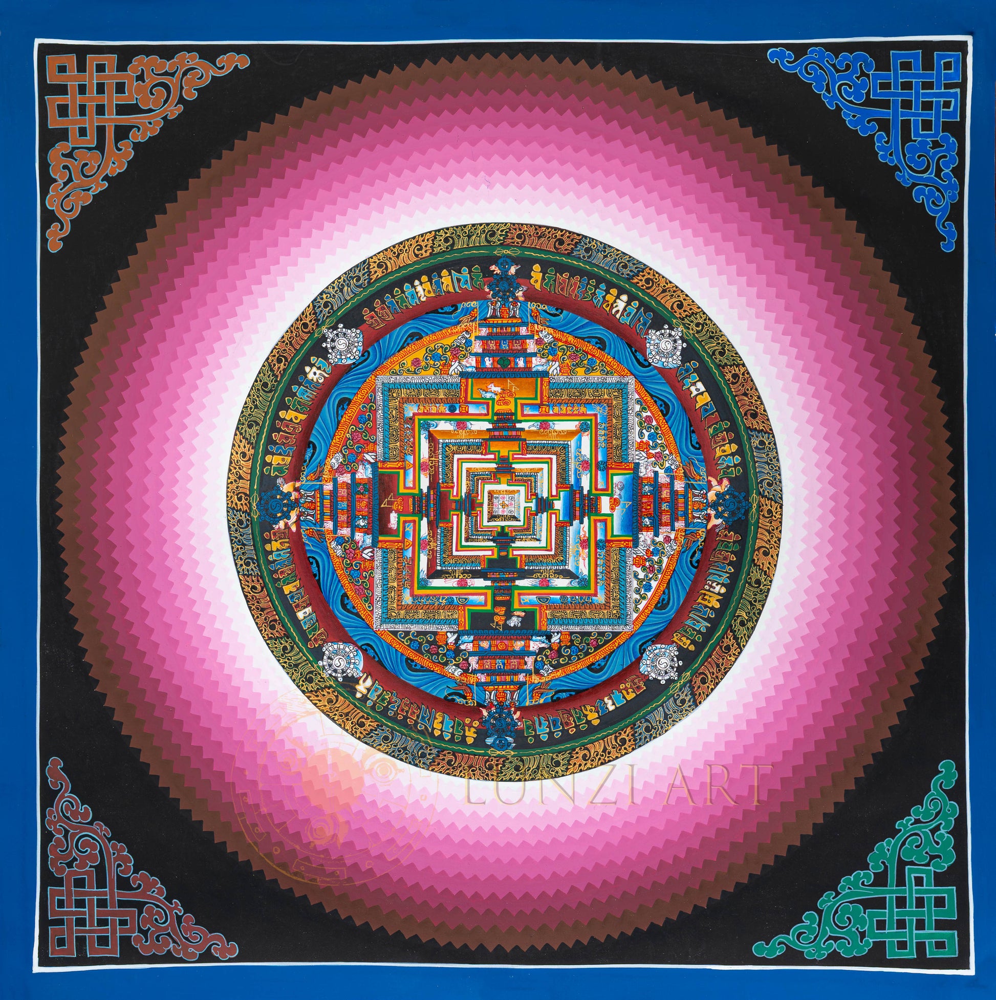 Hand-Painted Sacred Kalachakra Mandala Thangka - T-N-ET-CB-K-0044