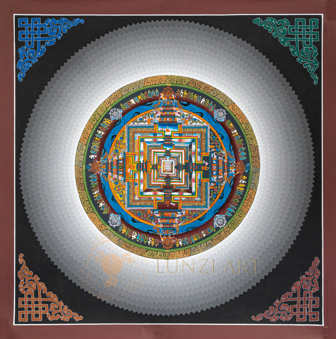 Hand-Painted Sacred Kalachakra Mandala Thangka - T-N-ET-CB-K-0045