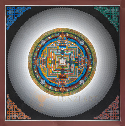 Hand-Painted Sacred Kalachakra Mandala Thangka - T-N-ET-CB-K-0045